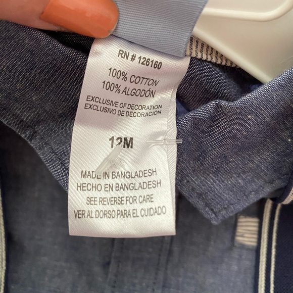 Little Lad Baby Boy's 3 Piece Shirt, Pants and suspender elastic Set- 12 Months - Picture 4 of 6